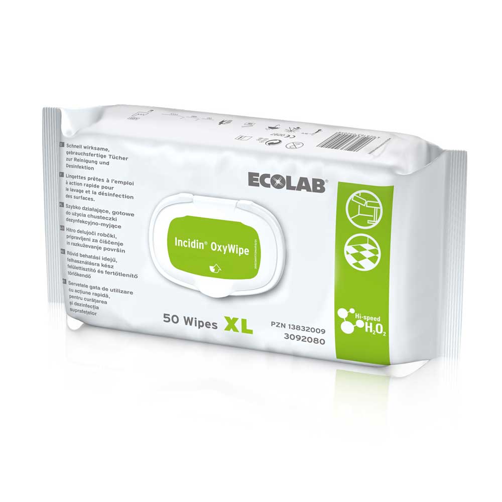 Ecolab Flächendesinfektionstücher Incidin OxyWipe, 25x37cm, 50 St