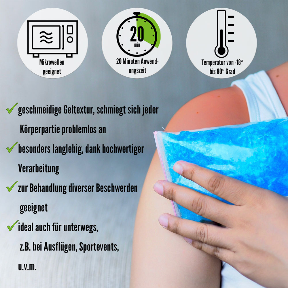 Kalt Warm Kompresse, Gel, Mikrowellen geeignet, 12x29 cm, 10 St.