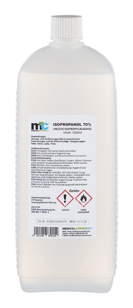 Isopropanol 70 %, Isopropylalkohol Reinigung, 12x1 Liter