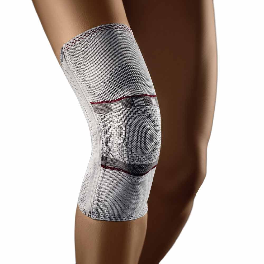 Bort select GenuZip Kniegelenkbandage, silber, links, XXL