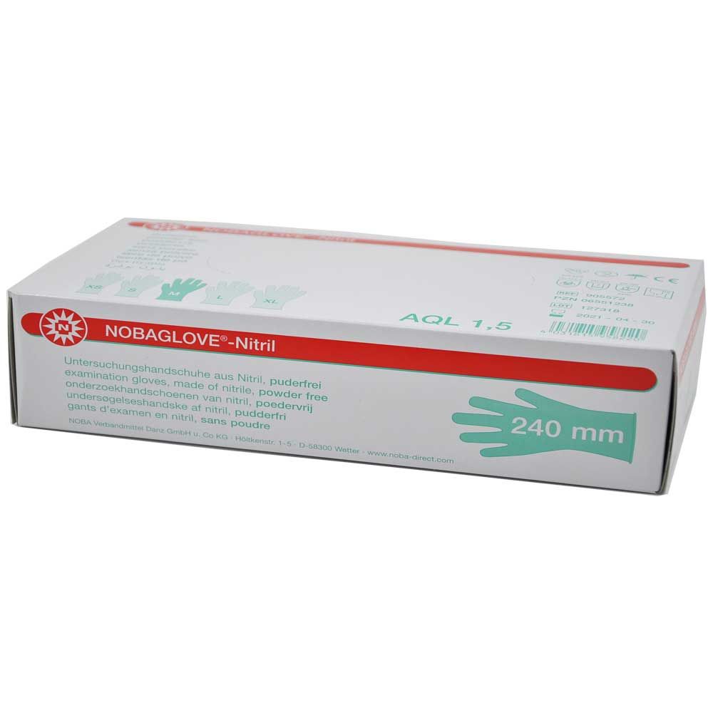 NOBAGLOVE®-Nitril weiß, Einmal-Handschuhe, puderfrei, S, 100St
