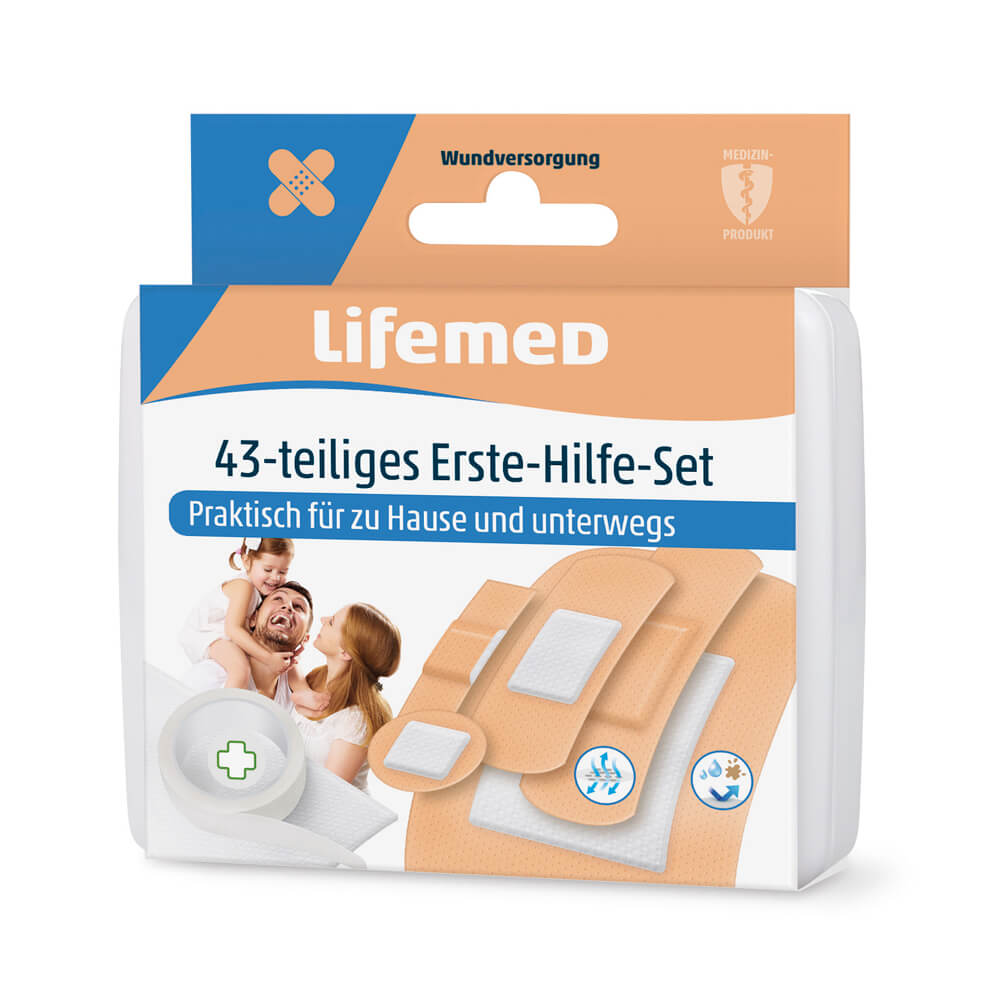 Erste-Hilfe-Set, Erste-Hilfe-Tasche, von Lifemed®, 43-teilig