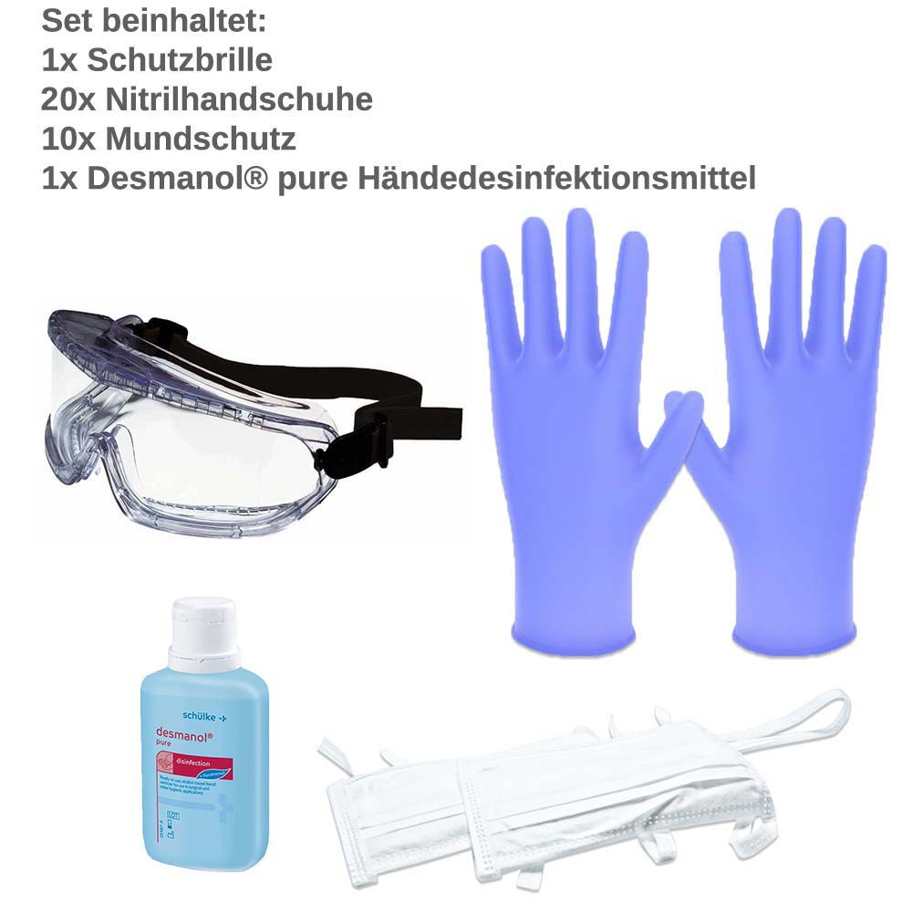 Infektionsschutz: Desinfektion, Mundschutz, Handschuhe & Schutzbrille