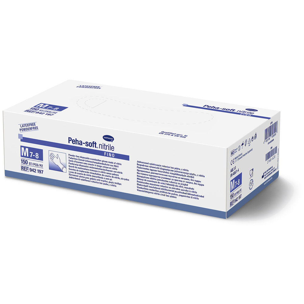 150 Peha-soft nitrile fino Handschuh Nitril von Hartmann, blau, Gr. M