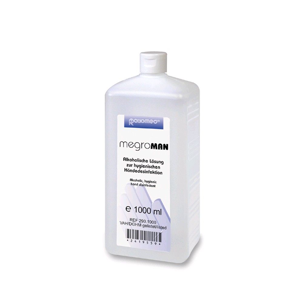 megroMan Händedesinfektionsmittel von ratiomed, parfümfrei, 1.000 ml