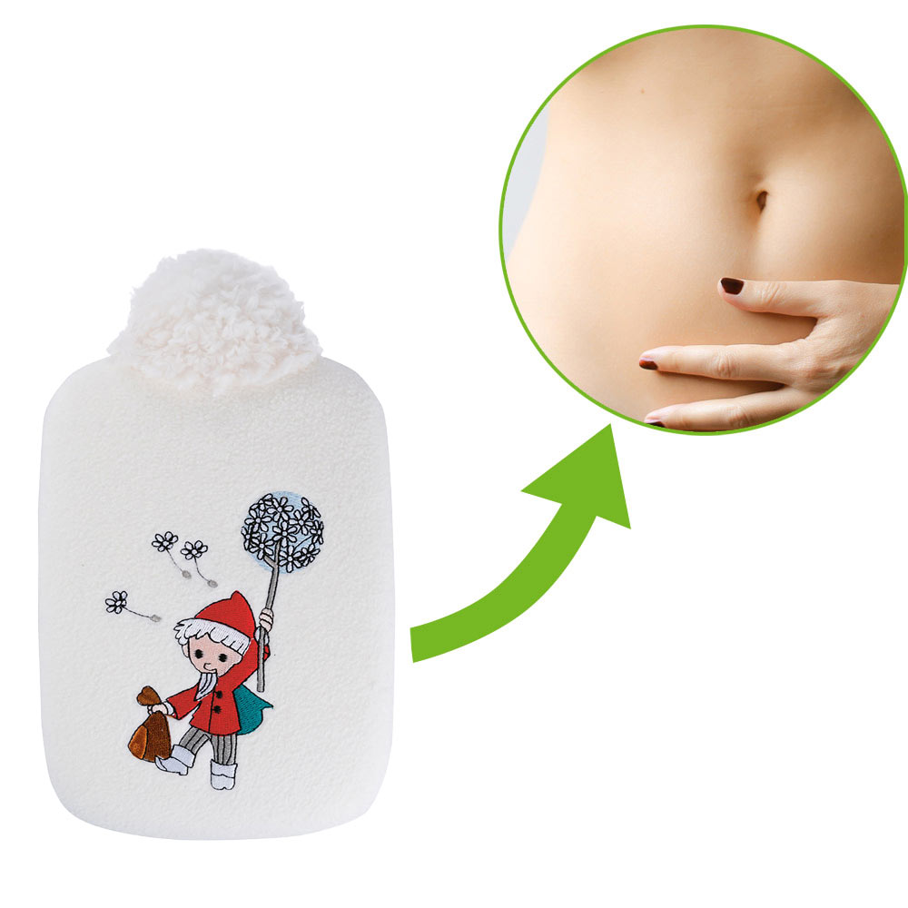 Hugo Frosch Öko Wärmflasche 0,8 L, Softfleece, Sandmann, weiß