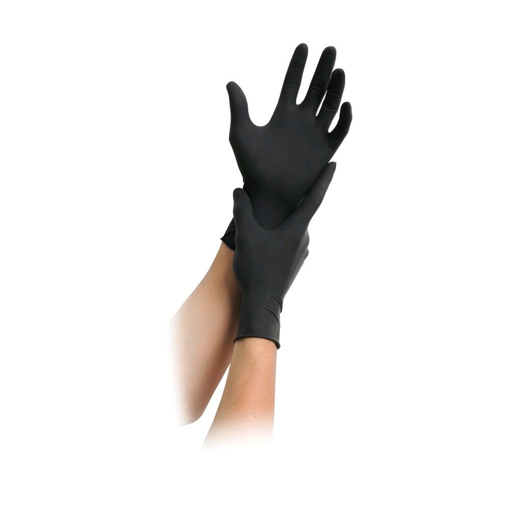 MaiMed Nitril Black Einmal-Handschuhe puderfrei, schwarz, 100 St., L