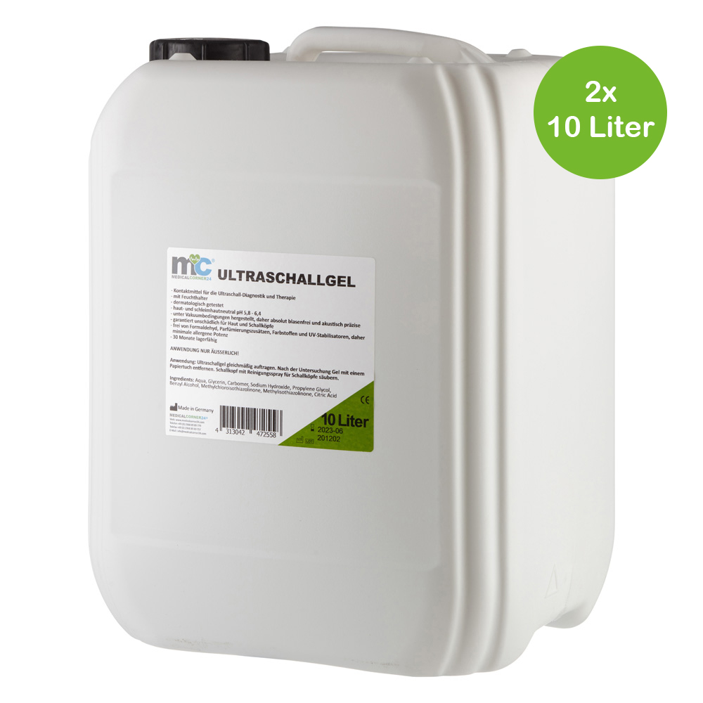 Ultraschallgel, Kontaktgel, Sonographiegel, Gel, 2 x 10 Liter Kanister