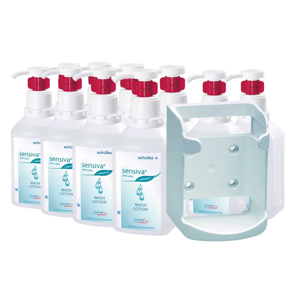 Schülke Set sensiva® Waschlotion 10x1000ml, hyclick m. Wandspender