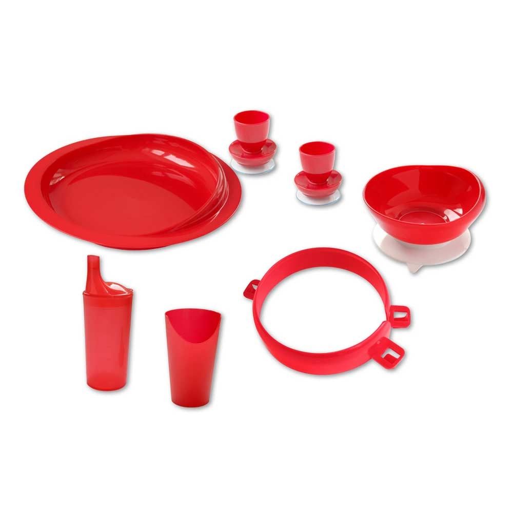 Behrend Geschirr-Set Alzheimer, Farbe rot, Standard 6-teilig