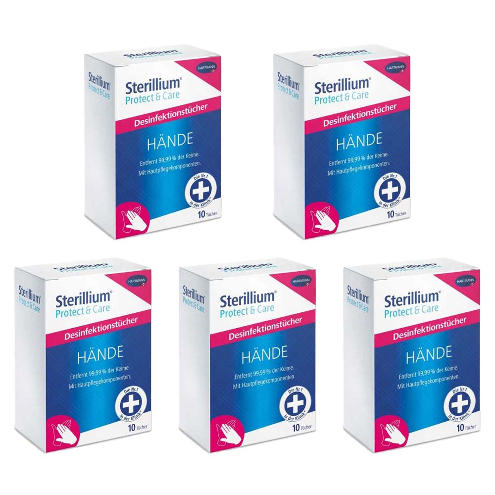 Hartmann Sterillium Protect & Care Händedesinfektionstücher Set, 5x 10 St