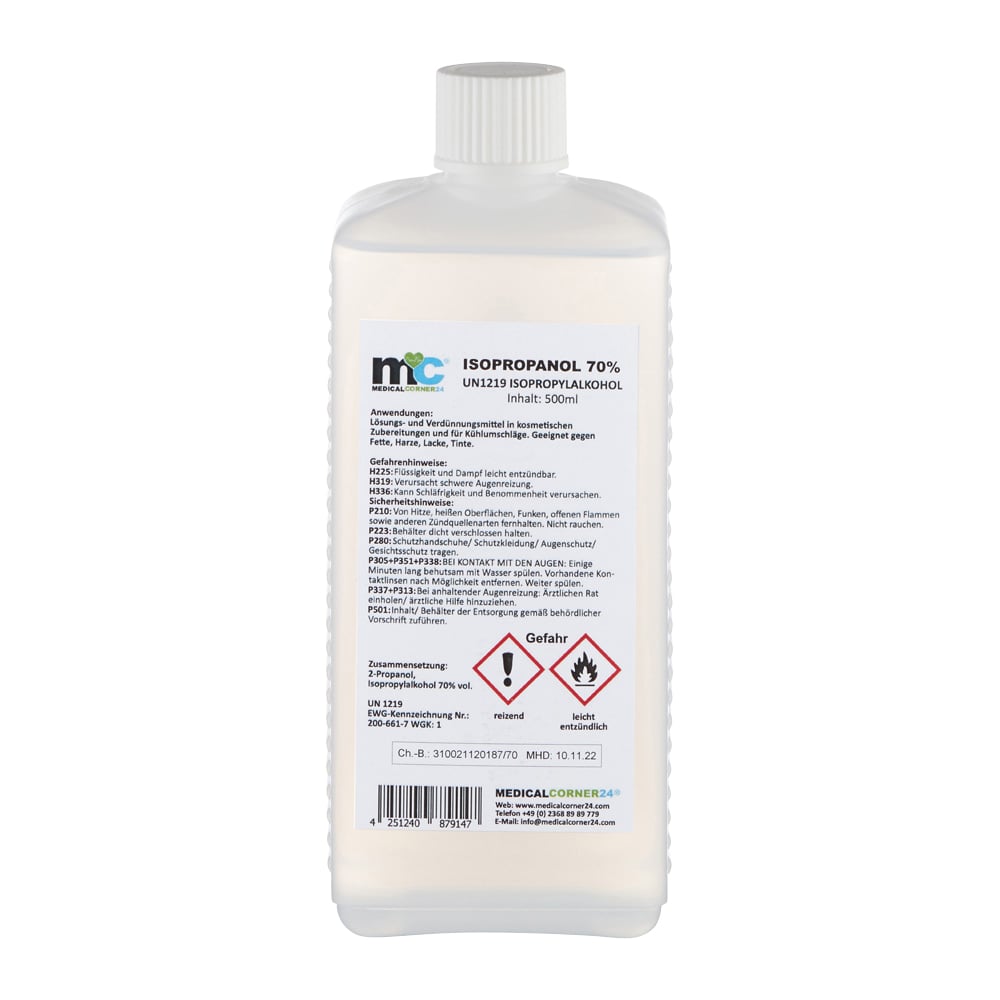 Medicalcorner24 Isopropanol 70 %, Isopropylalkohol, 500 ml