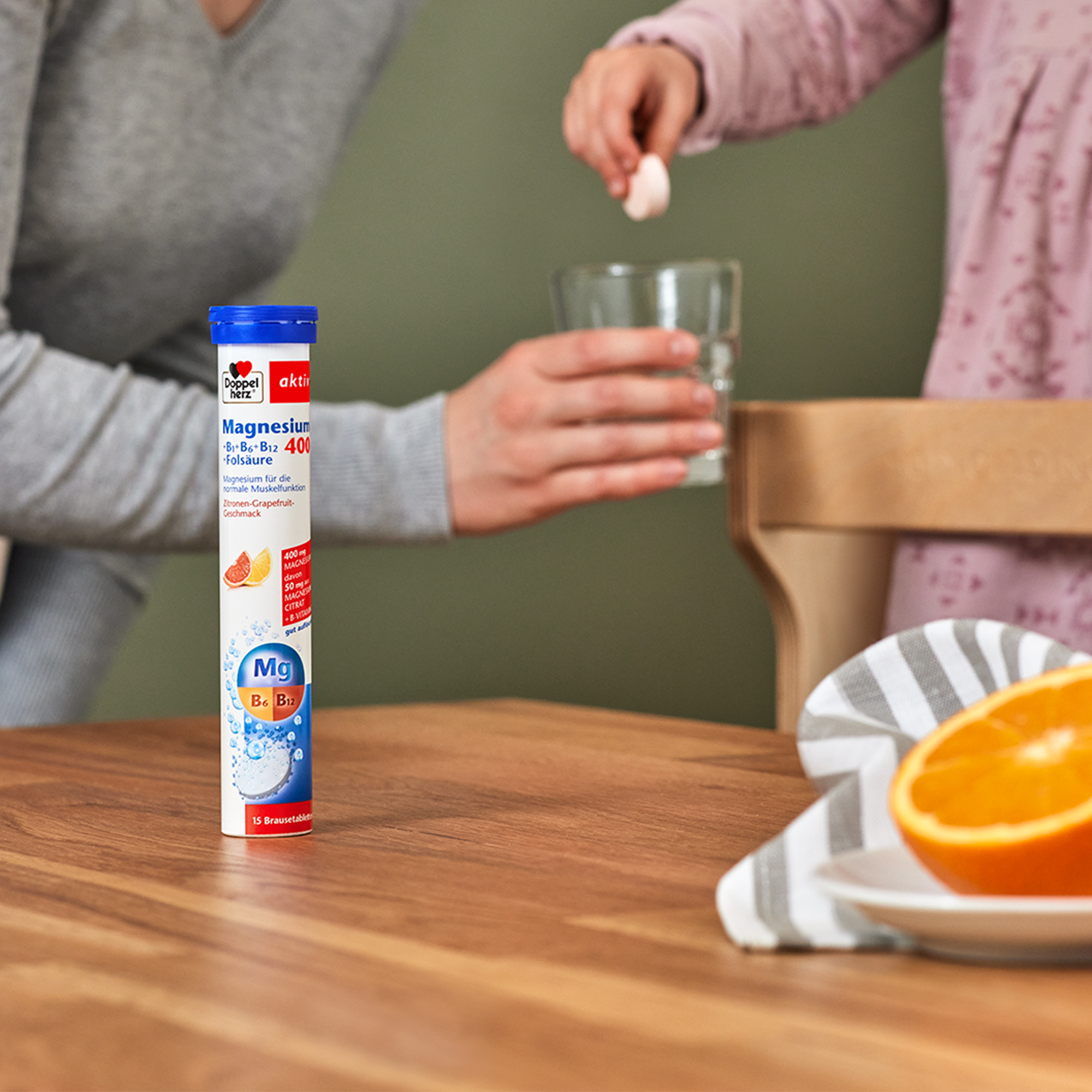 Doppelherz aktiv Magnesium 400 + B-Komplex, 6x15 Brausetabletten
