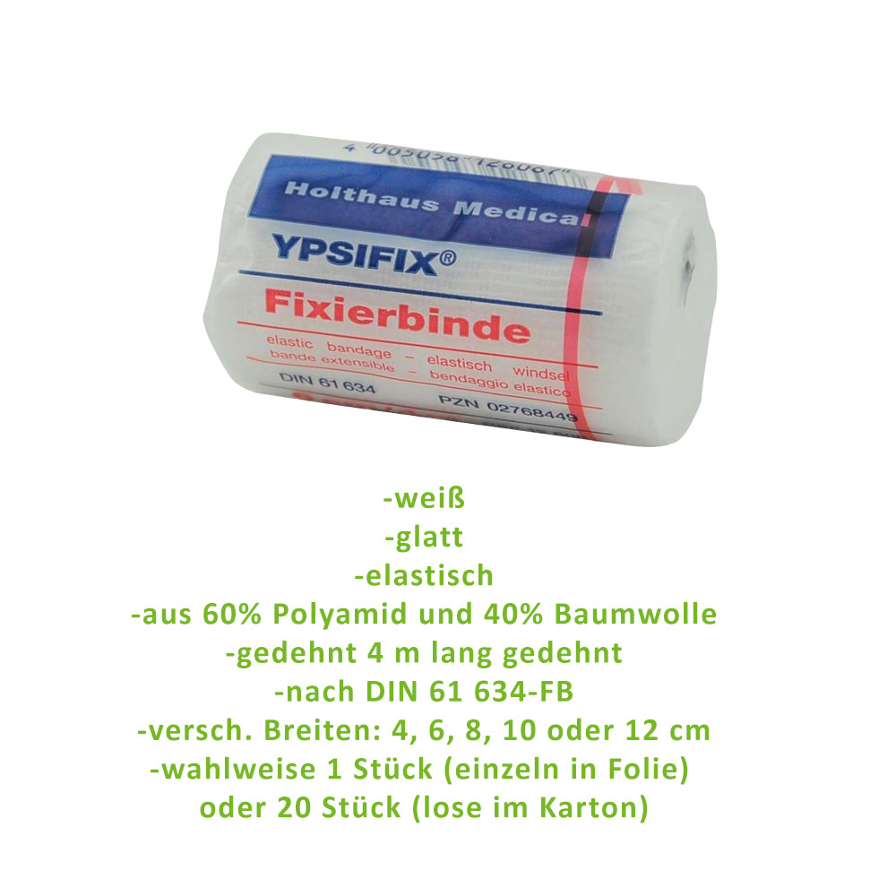 Holthaus Medical YPSIFIX® Fixierbinde, elastisch, glatt, 8cmx4m, 1 St.