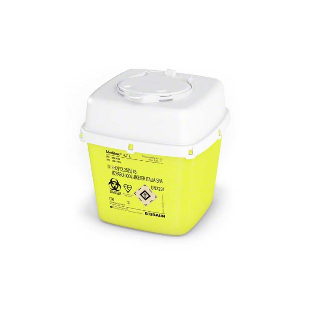 B.Braun Medibox® Entsorgungsbehälter, gelb/weiß, 4,7 L