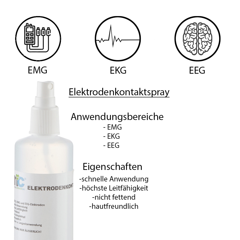 Elektroden Kontaktspray, Kontaktmittel für EKG, EMG, EEG, 60 x 250 ml