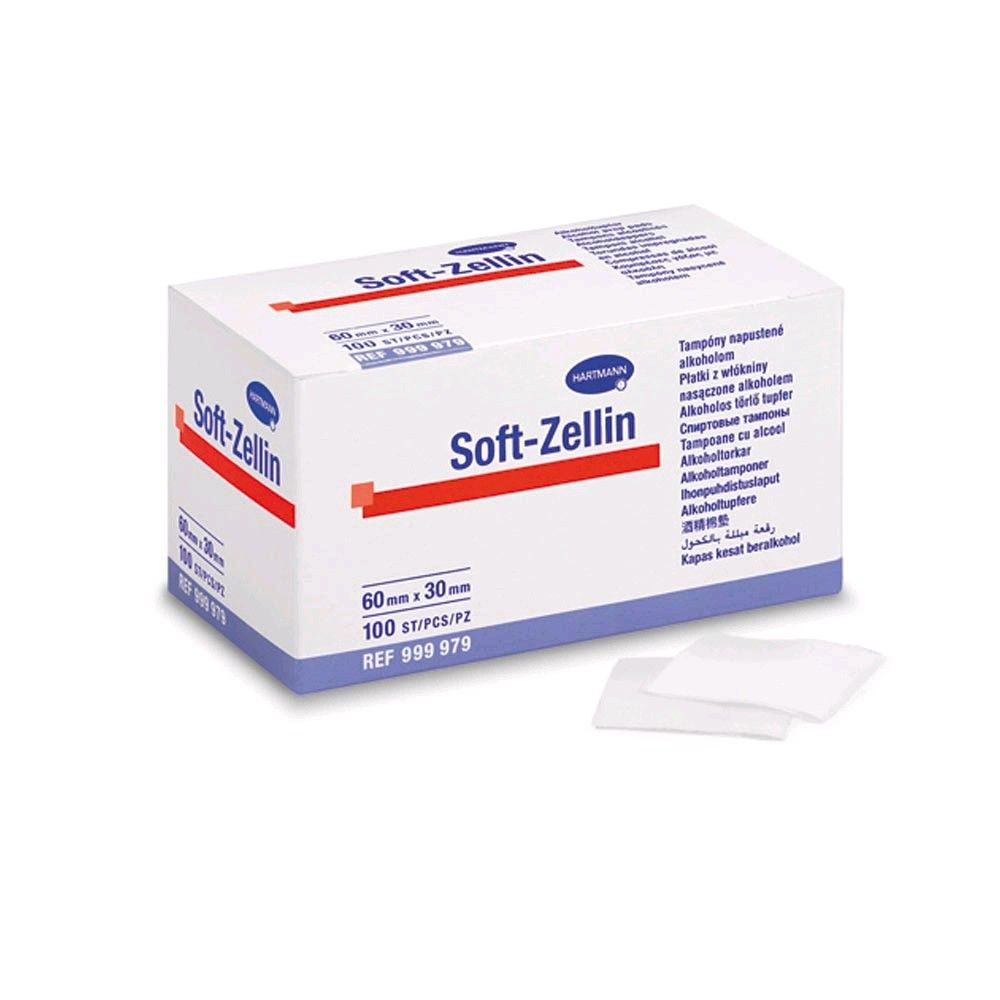 Hartmann Soft-Zellin Alkoholtupfer, 60 x 30 mm, 100 St.