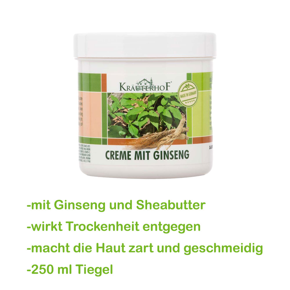 Asam Kräuterhof® Körpercreme mit Ginseng, trockene Haut, 250ml
