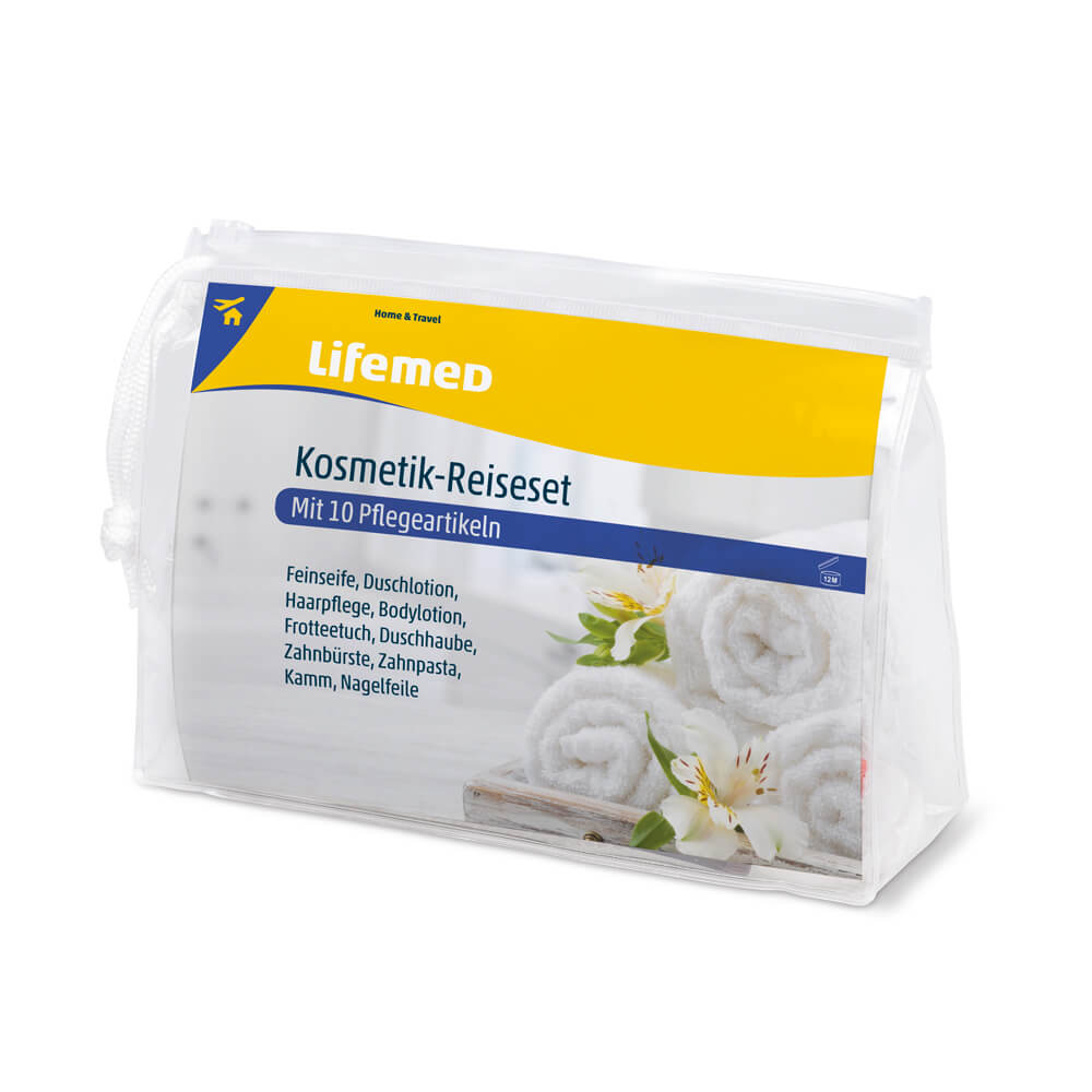 Kosmetik-Reiseset, wiederverwendbar, von Lifemed®, 10-teilig