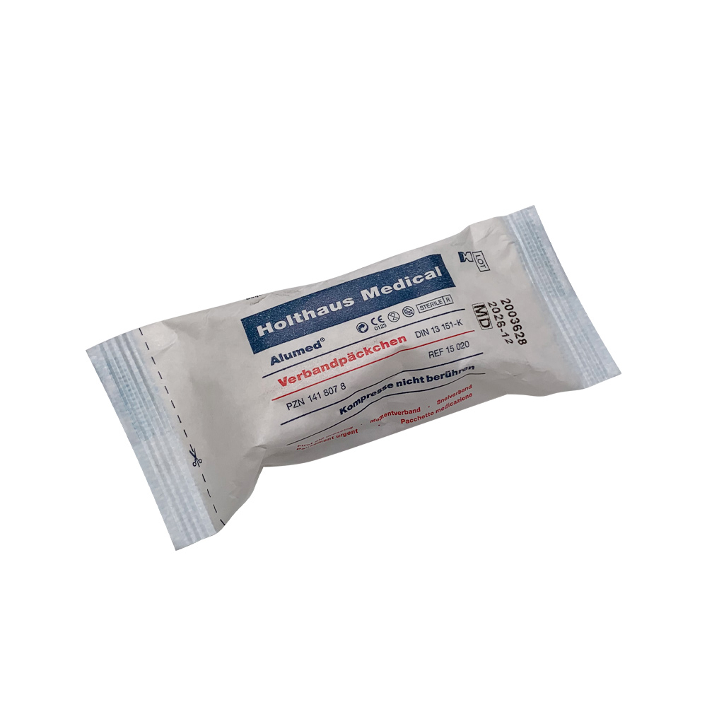 Holthaus Medical Alumed® Verbandpäckchen mit Kompresse, steril, 6x8cm