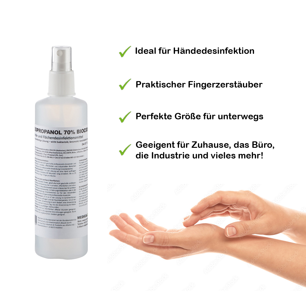 MC24 Hände-/Flächendesinfektion Biocide, Fingerzerstäuber, 250ml
