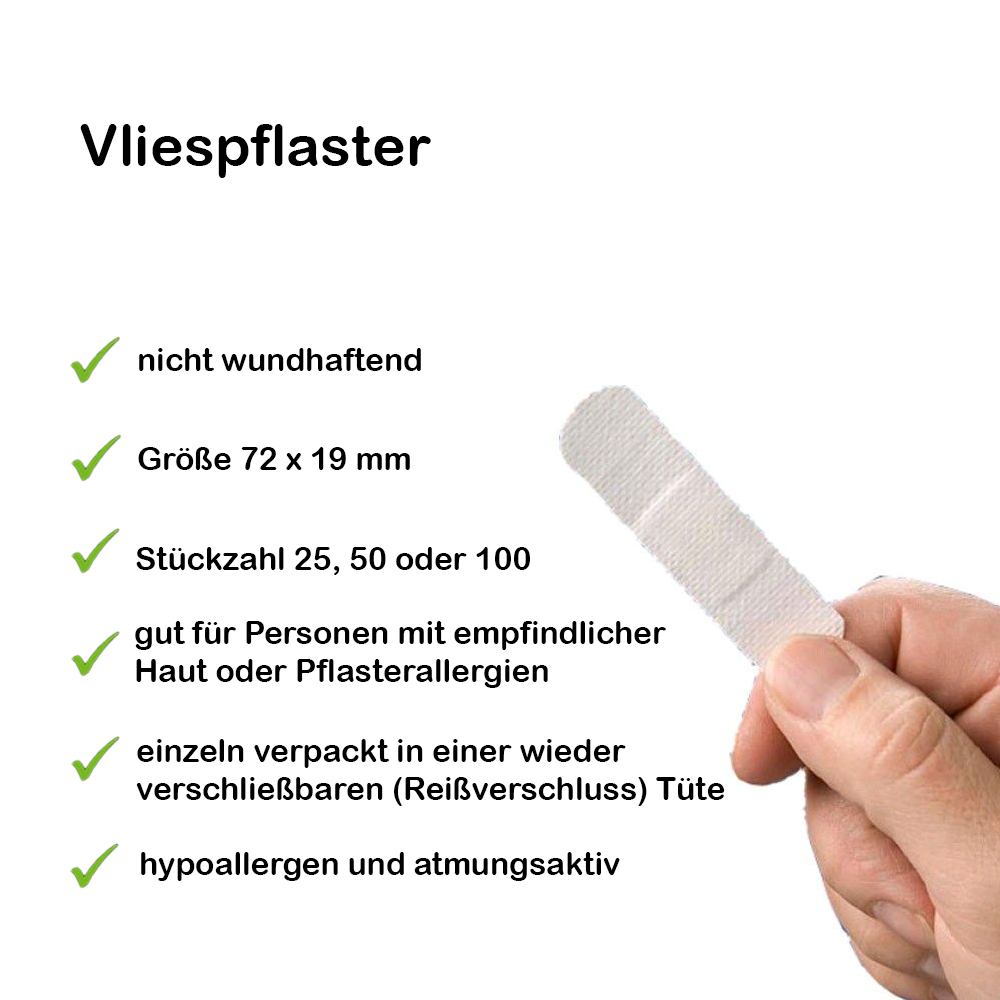 MC24 Non Woven Wundpflaster, Vlies-/Wundpflaster, 72 x 19 mm, 25 Stück