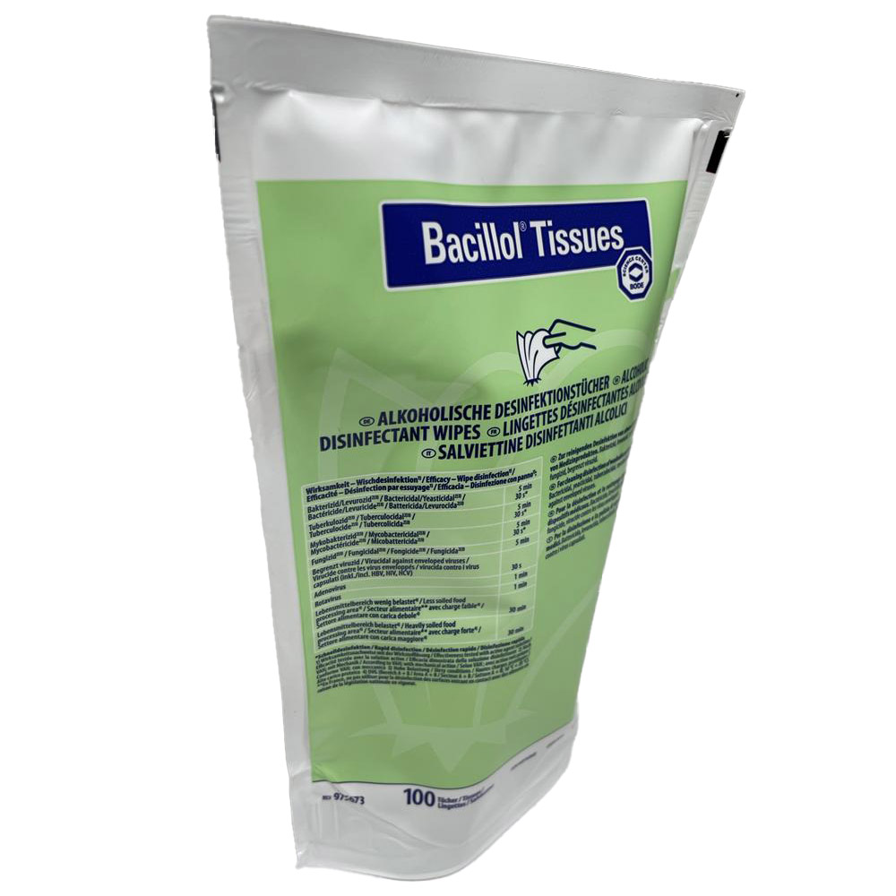 Bacillol Tissues, Desinfektionstücher, Nachfüllpack mit 100 Tüchern