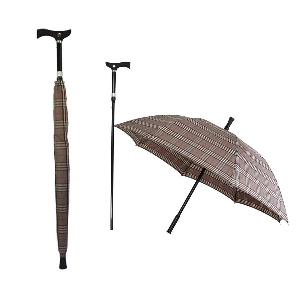 Behrend Stockschirm, verstellbar 88-96cm, 100kg, braun
