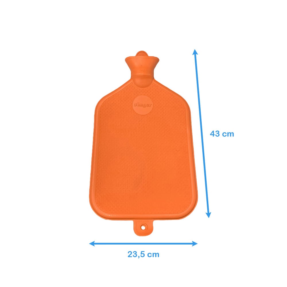 Gummi-Wärmflasche von Sänger, glatt, 3 Liter, orange