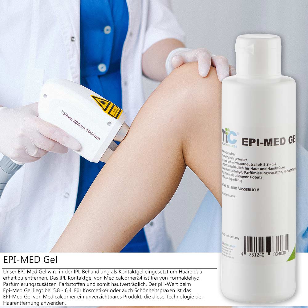 MC24 IPL Gel Epimed, IPL Kontaktgel für Laser-Haarentfernung, 250 ml