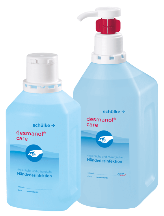 desmanol® care Händedesinfektion Ein Produktbild der desmanol® care Händedesinfektion