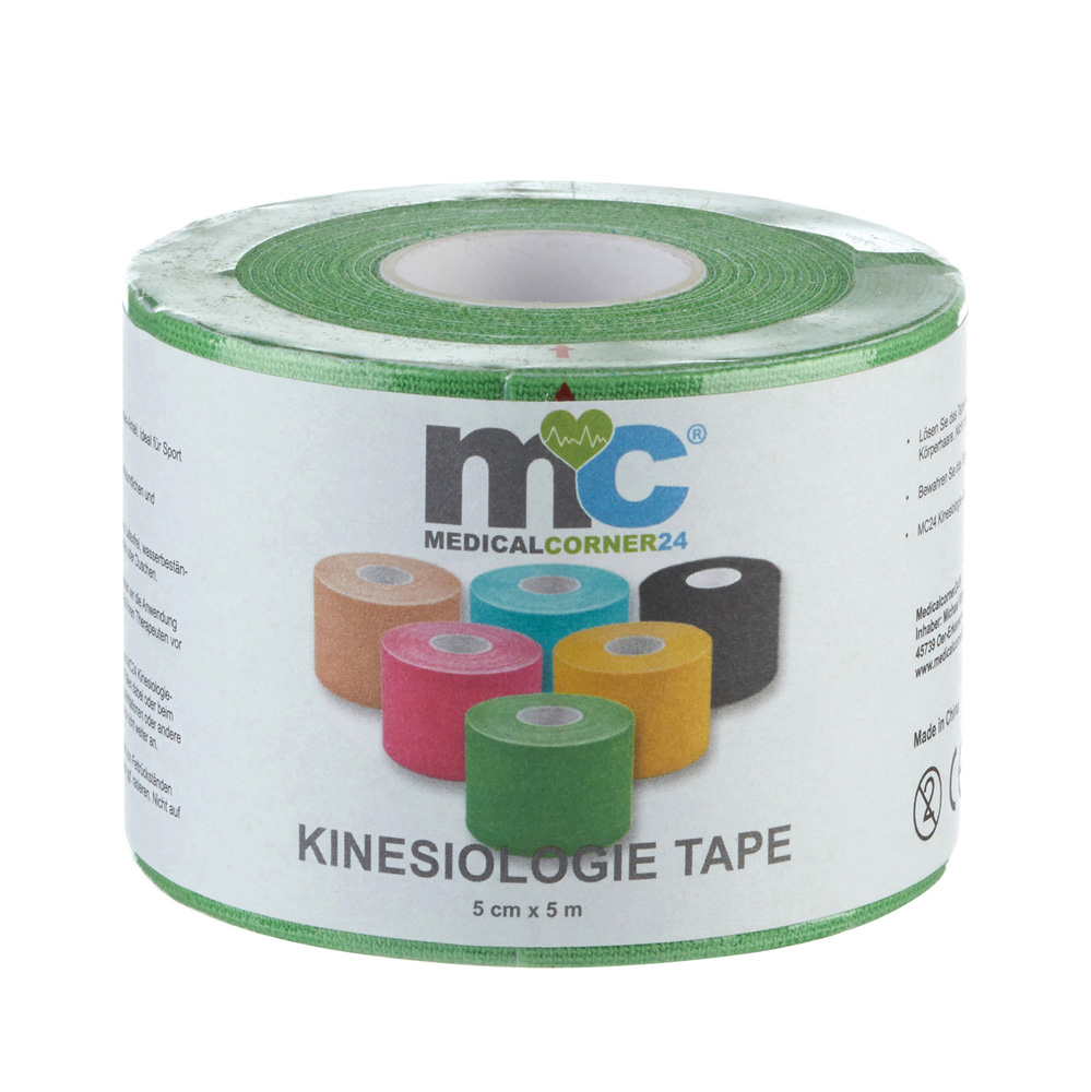 Medicalcorner24 Power Kinesiologie Tape, 5 cm x 5 m, 1 Rolle, grün