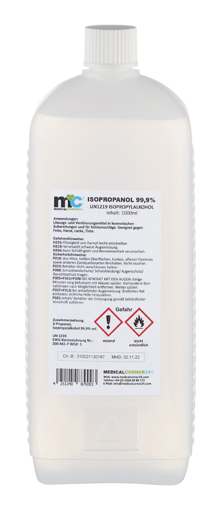 Isopropanol 99,9 %, Isopropylalkohol, Reinigung, 12x1 Liter