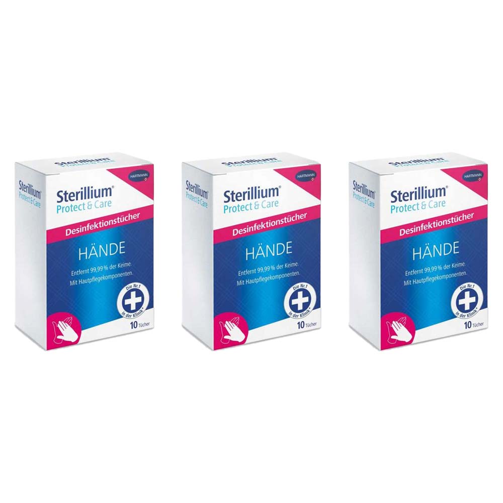 Hartmann Sterillium Protect & Care Händedesinfektionstücher Set, 3x 10 St