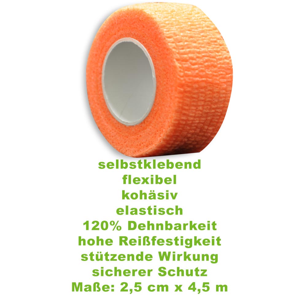 MC24® Fingertape color, kohäsiv, 2,5cmx4,5m, orange, 5St