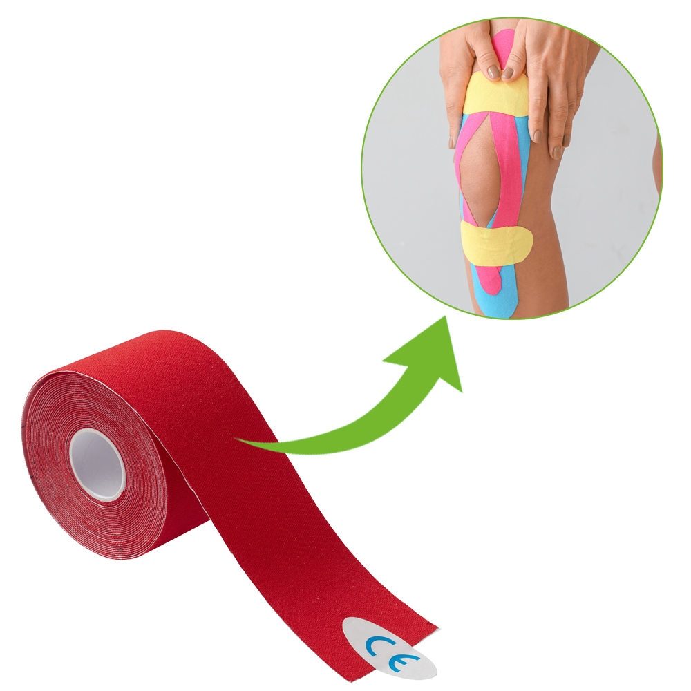 Medicalcorner24 Power Kinesiologie Tape, 5 cm x 5 m, 1 Rolle, rot