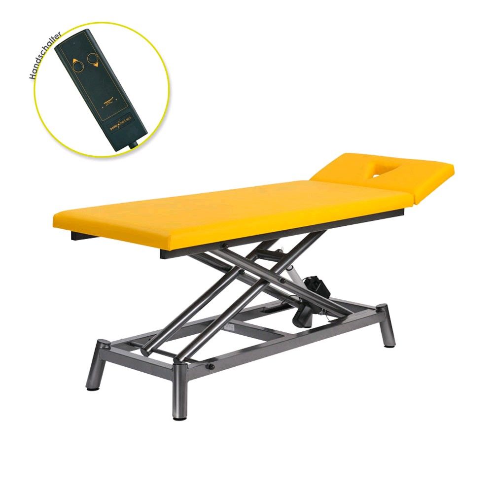 Behandlungsliege eco fresh, elektrisch, Handschalter weiss/mais