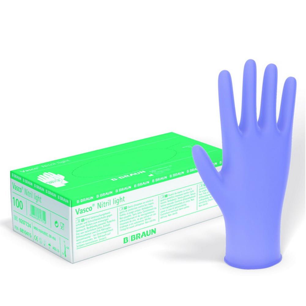 B.Braun Vasco Nitril light Handschuhe puderf blau XL 90St