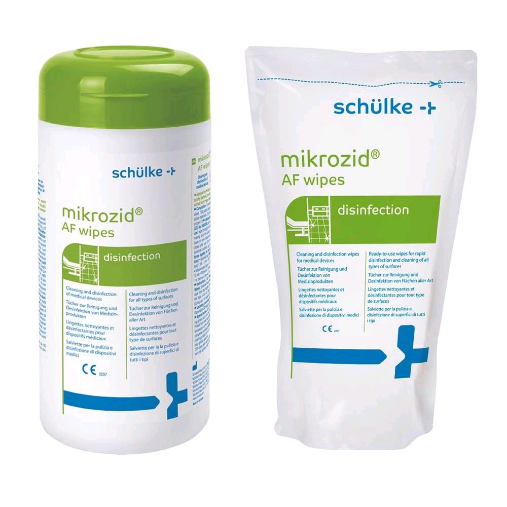 Schülke mikrozid® AF wipes, Desinfektionstücher, getränkt, Dose/Refill