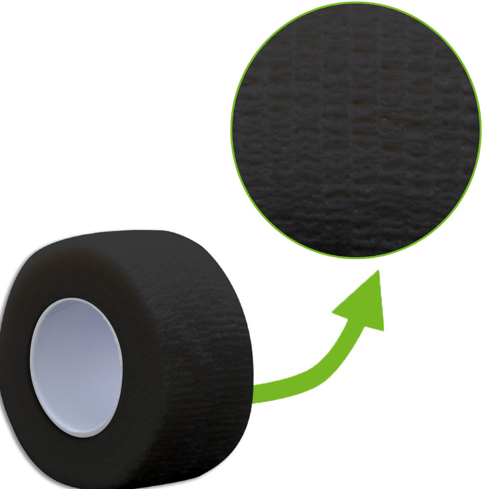 MC24 Fingertape color, kohäsiv, 2,5cmx4,5m, schwarz, 5St