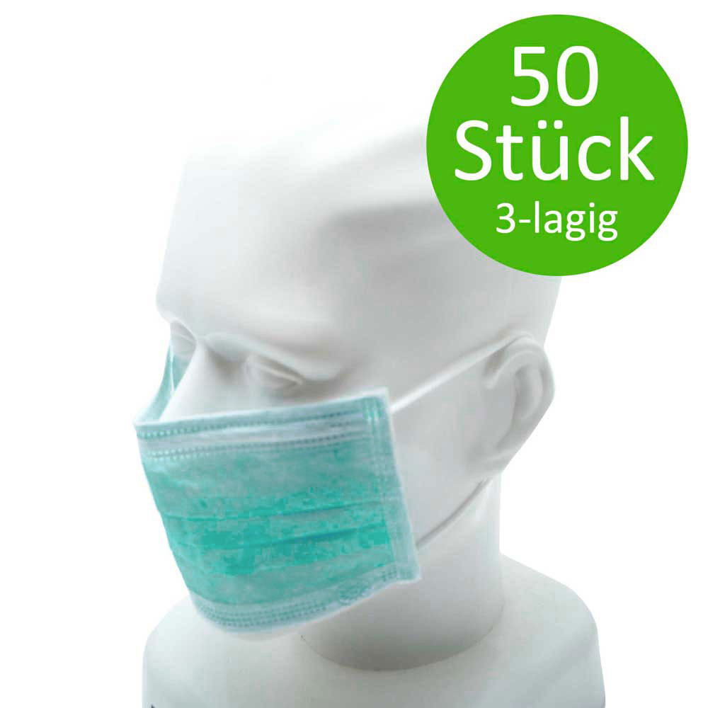 NOBA® Medizinischer Mundschutz mit Gummizug, OP-Maske, grün,50 Stück