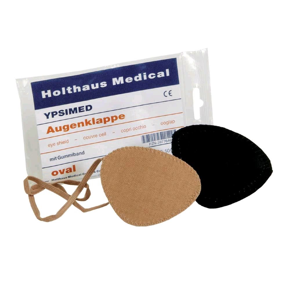 Holthaus Medical YPSIMED Augenklappe, Gummiband, oval, schwarz, 1 St.