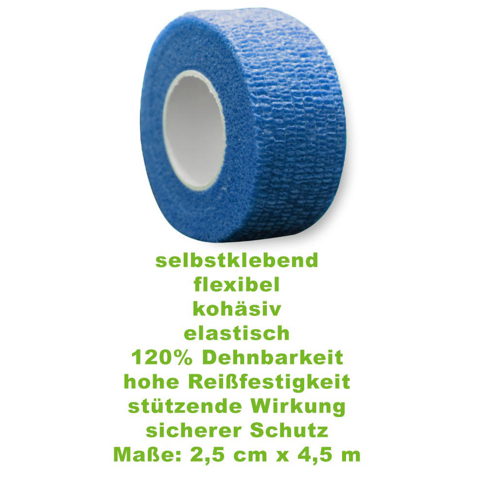 MC24® Fingertape color, kohäsiv, 2,5cmx4,5m, blau, 1St