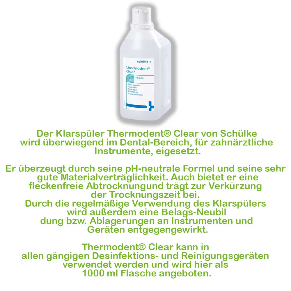 Schülke Klarspüler Thermodent® Clear, ph-neutral, Dental, 1000 ml