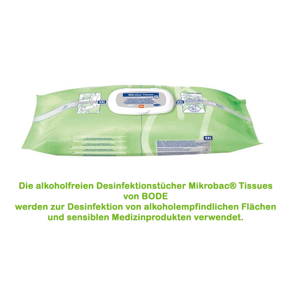 BODE Mikrobac Tissues XXL, Flow Pack mit 40 Desinfektionstüchern