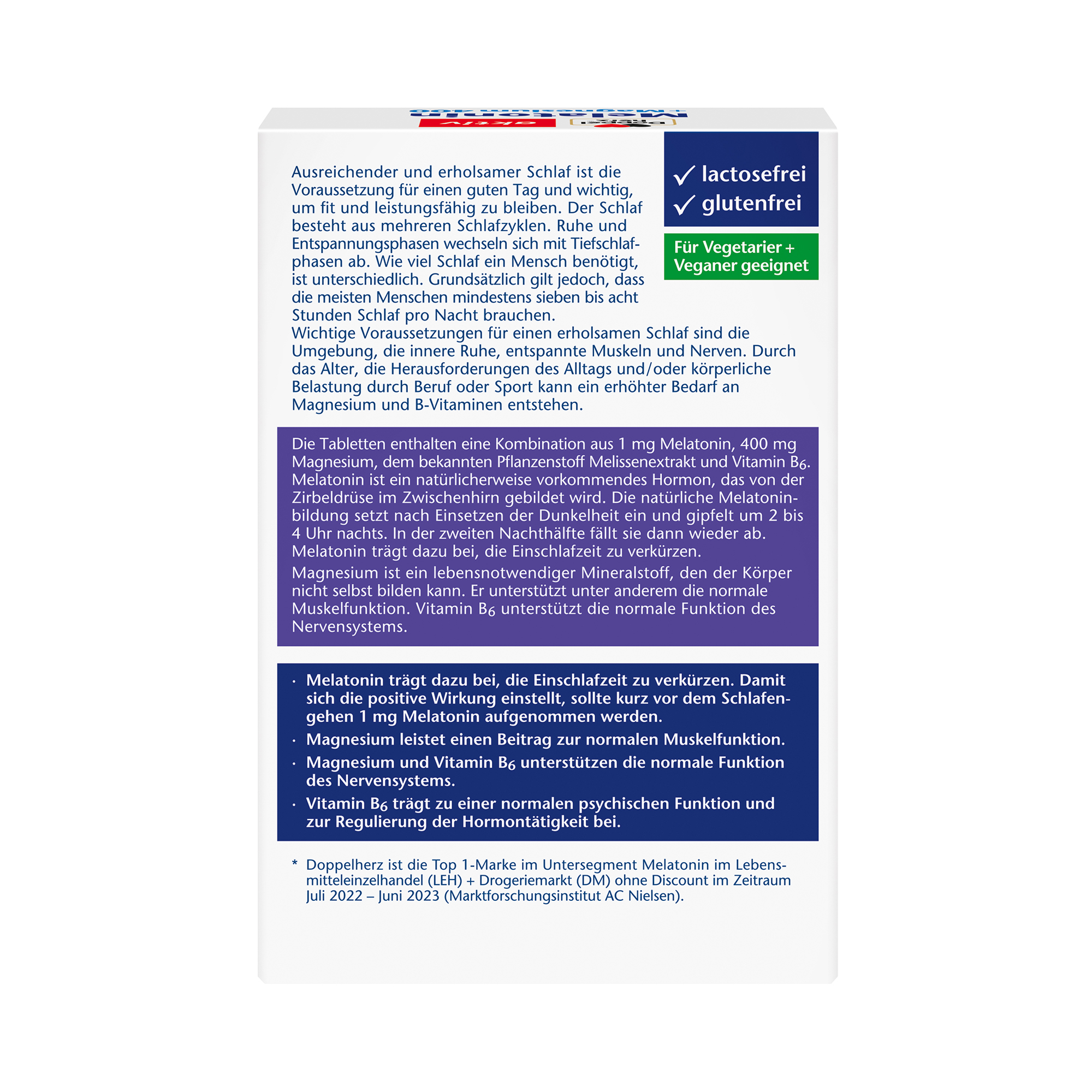 Doppelherz aktiv Melatonin + Magnesium 400, 30 Tabletten