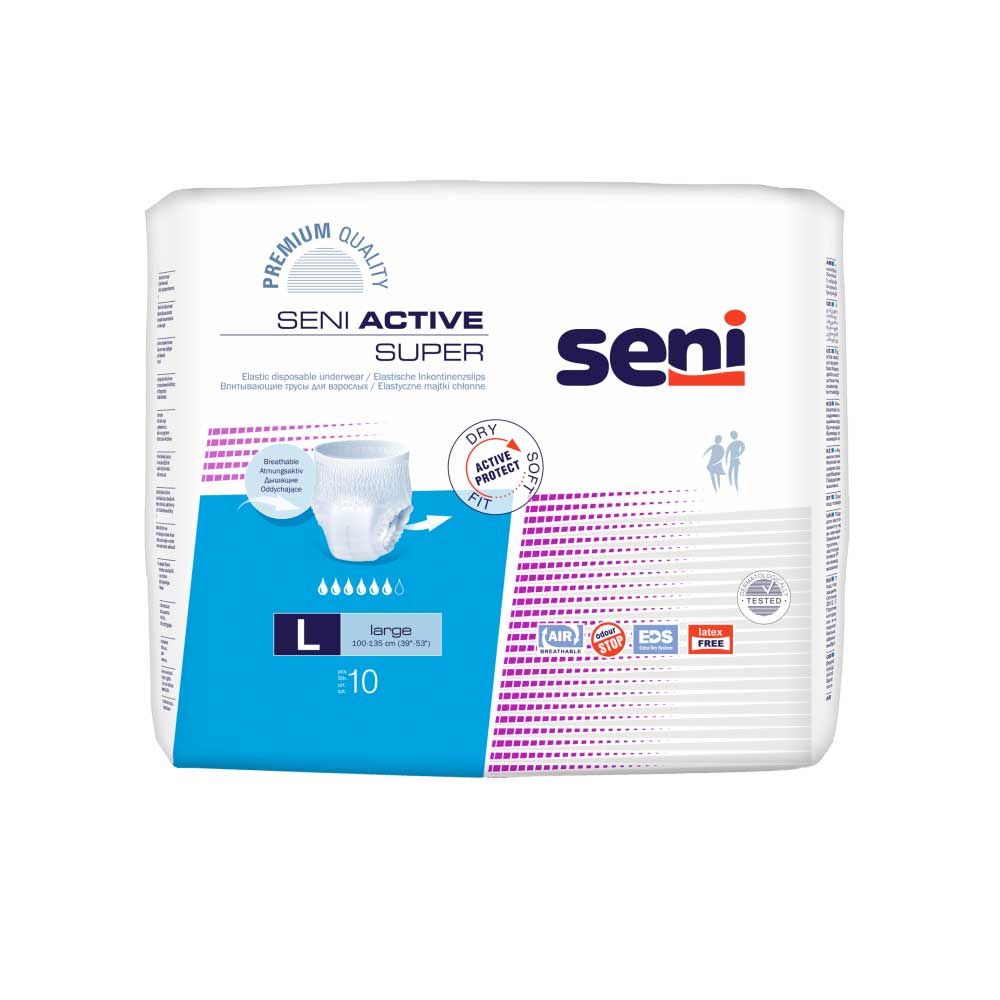 Seni Active Super Inkontinenzslips, aufreißbar, auslaufsicher, L 10St