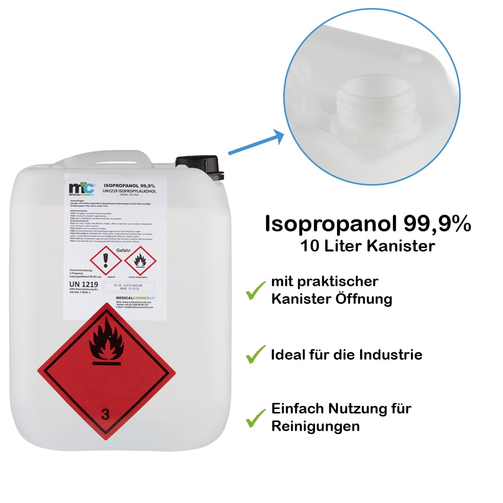 Isopropanol 99,9 %, Isopropylalkohol, Reinigung, 2x10 L