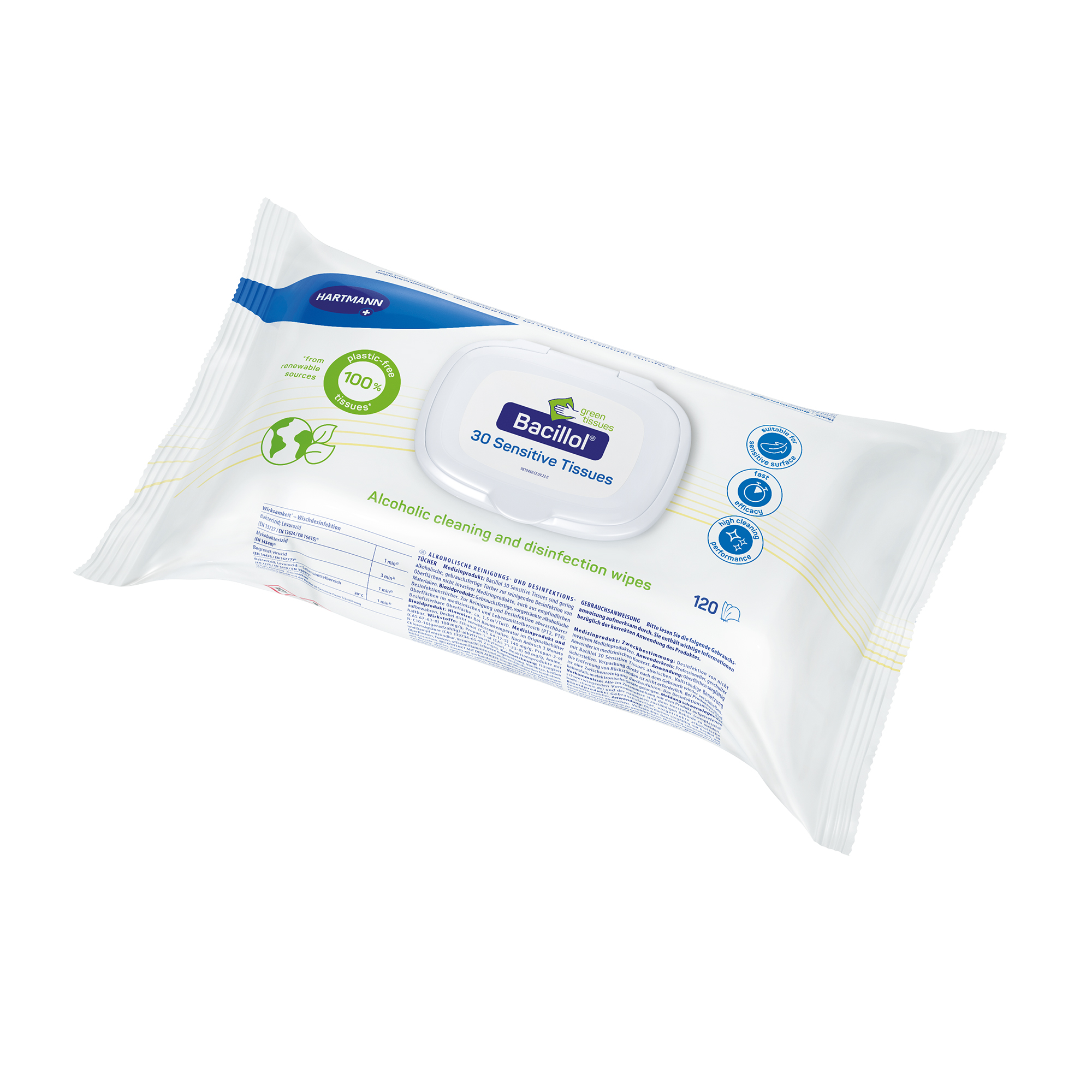 Bode Bacillol® 30 Sensitive Green Tissues, 120 Tücher