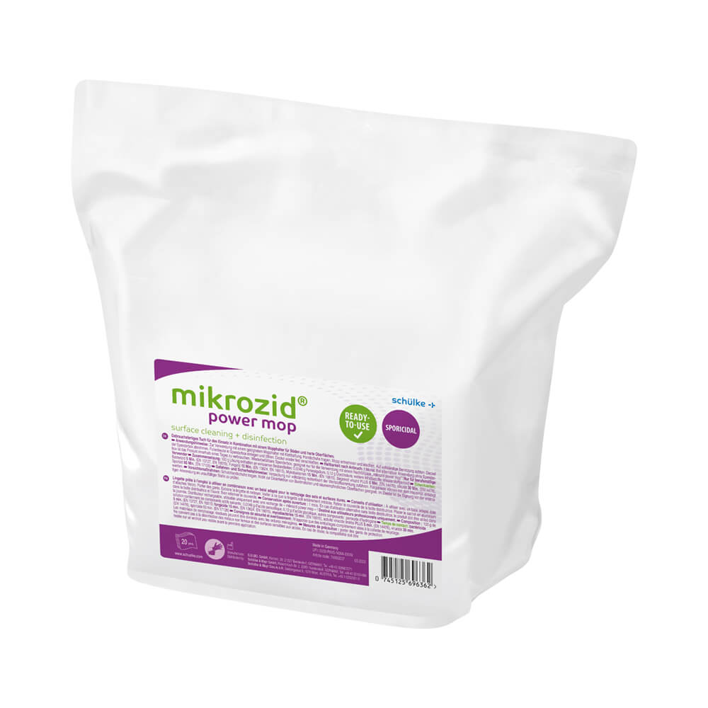 Mikrozid® power mop, Wischmopptücher, von Schülke, Box mit Nachfüllpackung